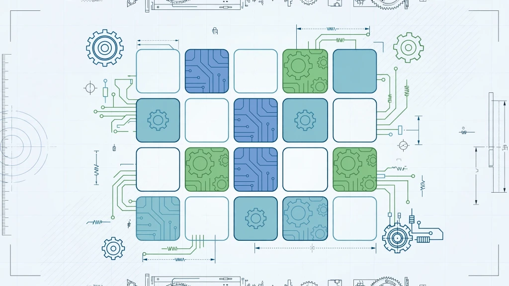Technical blueprint with mechanical gears and circuit tiles for Wordle Hard Mode tactics guide